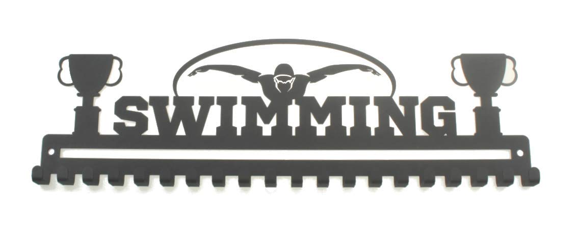 Swimming Medal Hanger with 20 Hooks (Black)