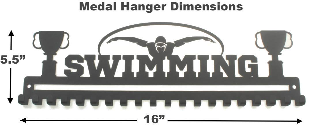 Swimming Medal Hanger with 20 Hooks (Black)