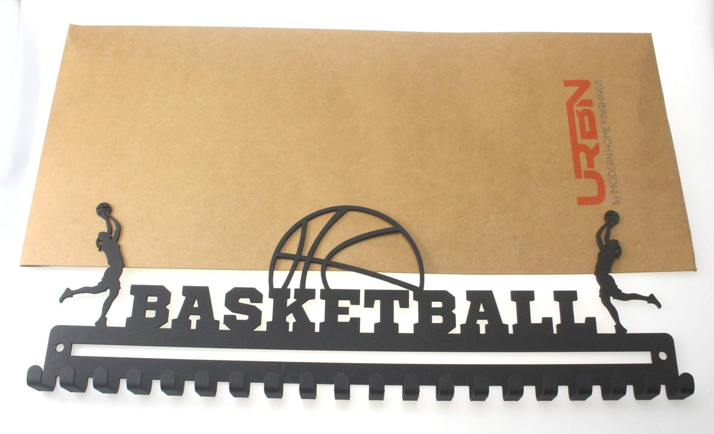 'Basketball' Medal Hanger and Ribbon Display (Girl) - Black