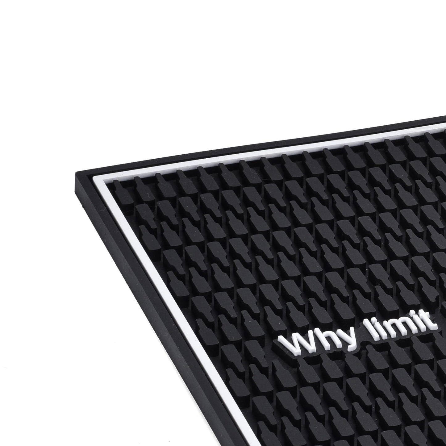 "Why Limit Happy to One Hour" Rubber Bar Mat, 16in x 12in x 0.4in