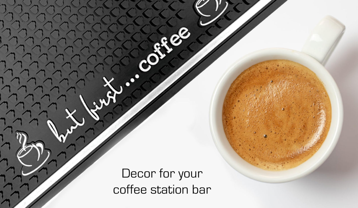 "But First Coffee" Rubber Mat, 18in x 14in x 0.4in