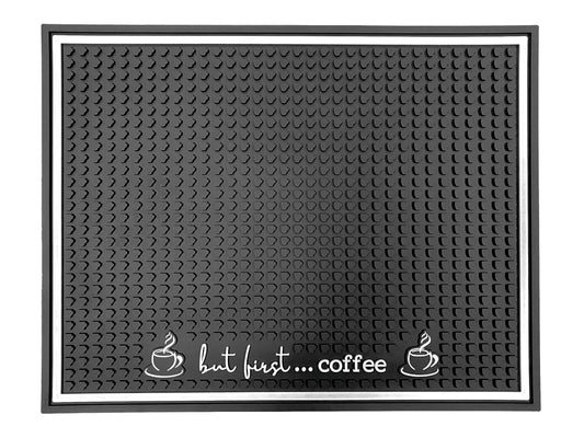 "But First Coffee" Rubber Mat, 18in x 14in x 0.4in